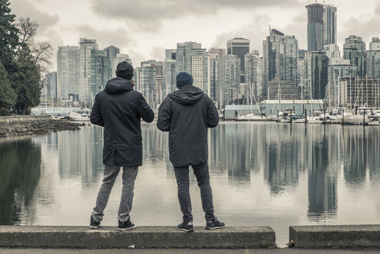 enjoying the view over vancouver