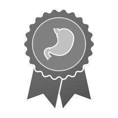 Isolated award badge with  a healthy human stomach icon