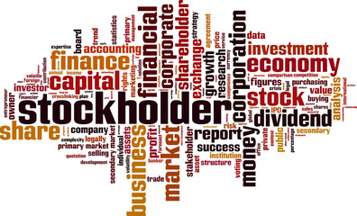 Obraz premium Stockholder word cloud concept. Vector illustration
