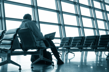 Man waiting in airport