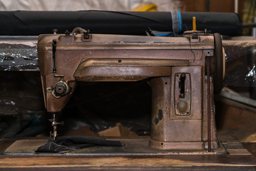 Retro sewing machine. Old style
