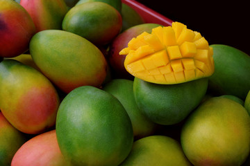 Ripe mango in Birmingham City market. Fresh mango in market.
