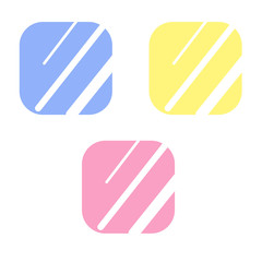 Icon geometric set  pastel colors with lines. Modern design