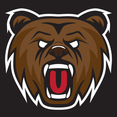 Grizzly bear modern logo for a sport team. Premade vector logotype.