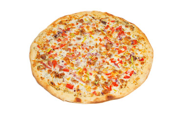 Ranch pizza isolated on white