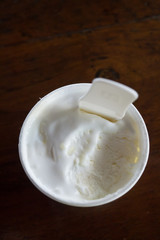 Close-up of a milk icecream