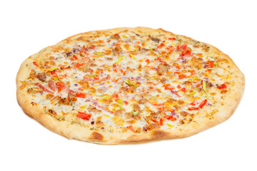 Ranch pizza isolated on white