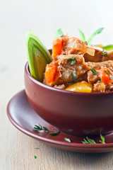 Homemade beef stew with potatoes