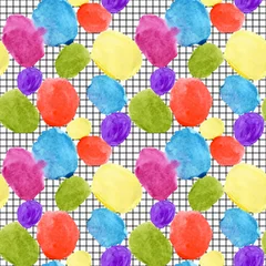 Poster Colorful watercolor stains and grunge texture seamless pattern © Tanya Syrytsyna