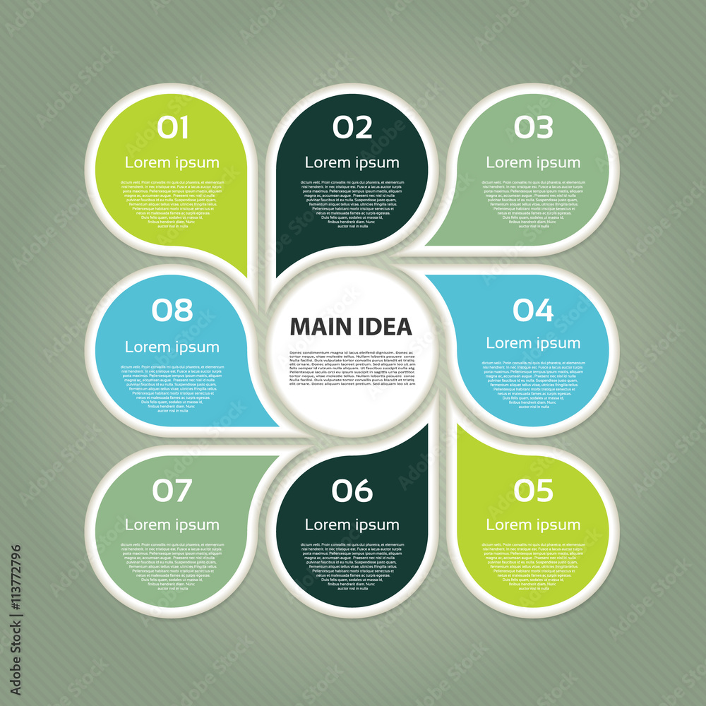 Sticker vector circle infographic. template for cycle diagram, graph, presentation and round chart. business