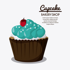 Decorated Cupcake. Sweet icon. vector graphic 