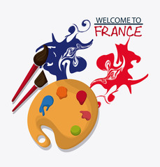 France design. palette and brush icon. vector graphic