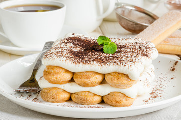 Traditional italian dessert tiramisu