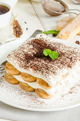 Traditional italian dessert tiramisu
