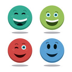 Face design. Cartoon icon. White background