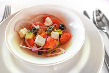 Greek salad with fresh vegetables