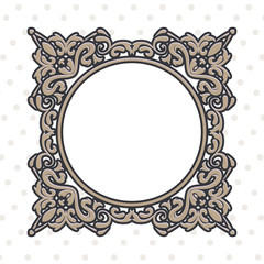 vintage frame for circle form