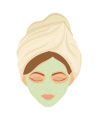 Spa center design. Woman face icon. vector graphic