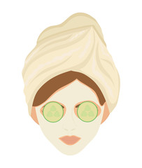 Spa center design. Woman face icon. vector graphic