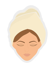Spa center design. Woman face icon. vector graphic