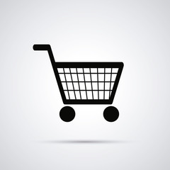 Shopping cart design. Market icon. Flat illustration