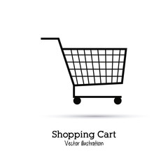 Shopping cart design. Market icon. Flat illustration
