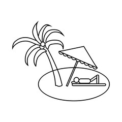 Beach icon, outline style