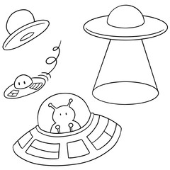 vector set of ufo