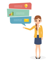 Infographic bubble speech template style. People with bubble spe