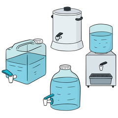 vector set of water cooler