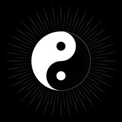 Yin Yang Symbol On Light Burst
