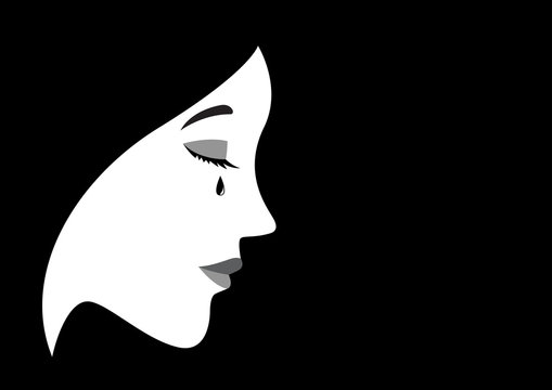 Illustration of a crying woman