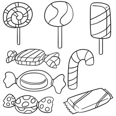 vector set of sweets and candies