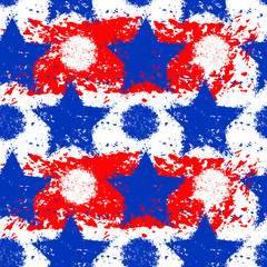 American stars flag pattern, American grungy background, Seamless pattern