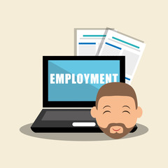 Fototapeta na wymiar Employment design. Human resources icon. Isolated illustration
