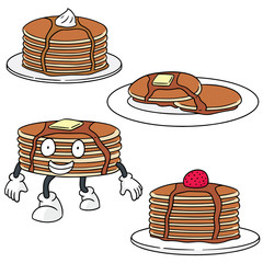 vector set of pancake