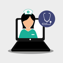 Medical care design. nurse  icon. White background, isolated ill