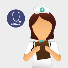 Medical care design. nurse  icon. White background, isolated ill