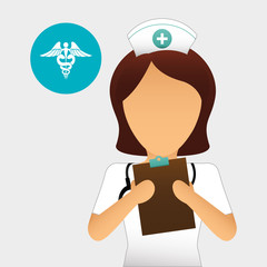 Medical care design. nurse  icon. White background, isolated ill