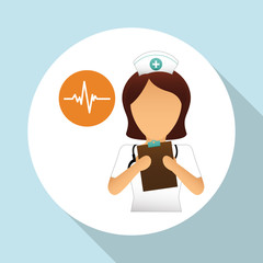 Medical care design. nurse  icon. White background, isolated ill