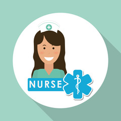 Medical care design. nurse  icon. White background, isolated ill