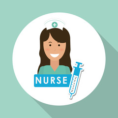 Medical care design. nurse  icon. White background, isolated ill