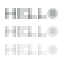 Hello vector word lettering modern transparent style