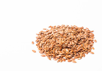 closeup of flaxseed isolated on white