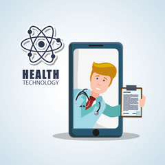 Health care design. technology icon. isolated illustration, vect