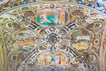 CREMONA, ITALY - MAY 24, 2016: The ceiling of side chapel in Chiesa di San Sigismondo by Giulio Campi, Bernardino Campi and Bernardino Gatti (1564 - 1567).