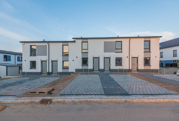 Reihenhäuser im Bau