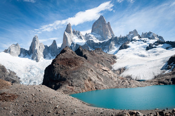 De top van Mount Fitz Roy, in Patagonië