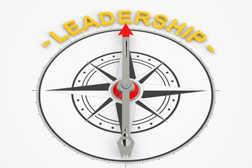 Leadership compass concept, 3D rendering