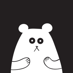 Sweet teddy bear vector illustration black and white.